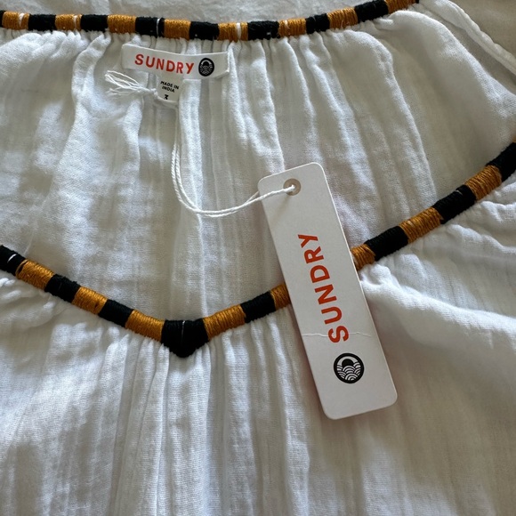 Sundry NWT white gauze cover up dress, size large (3) - Picture 8 of 15